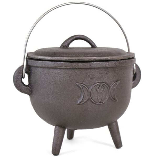 Cast Iron Cauldron With Triple Moon